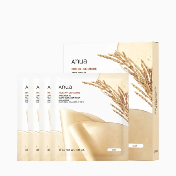 Anua Rice 70 Glow Collagen Mask 4 pcs