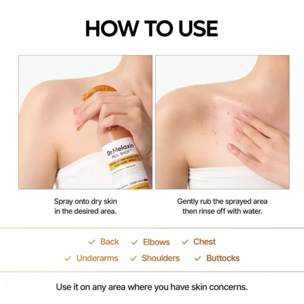 Dr. Melaxin Peel Shot Exfoliating Kojic Acid Turmeric Spray - Körperpeeling Spray 200ml